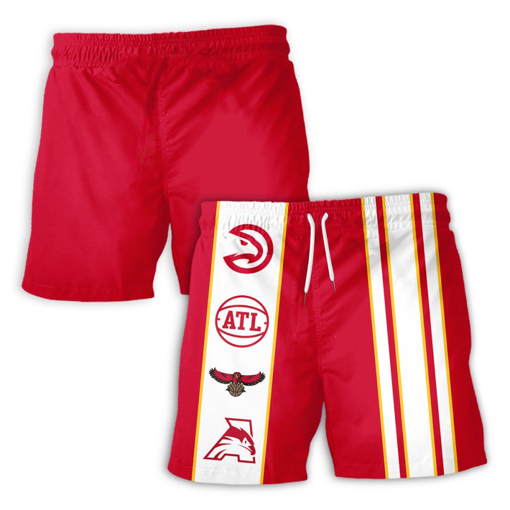 Atlanta Hawks Hawaiian Shorts Classic Color Contrast - Image 2