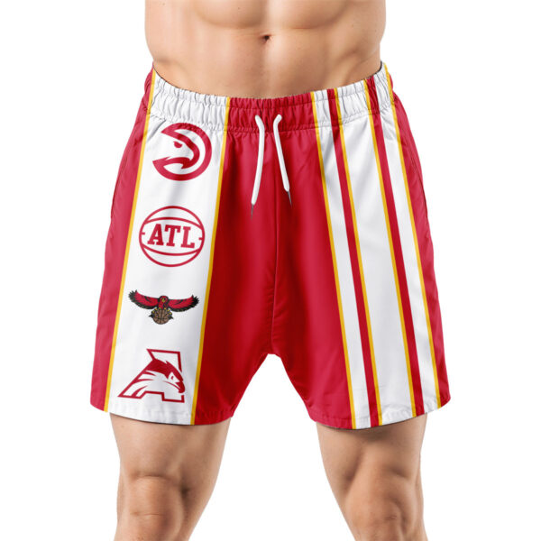 Atlanta Hawks Hawaiian Shorts Classic Color Contrast - Image 5