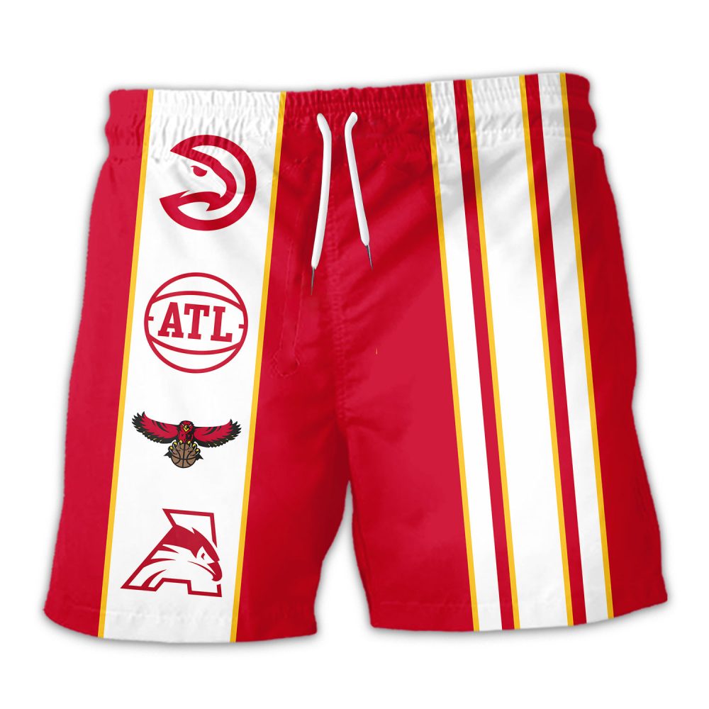 Atlanta Hawks Hawaiian Shorts Classic Color Contrast - Image 3