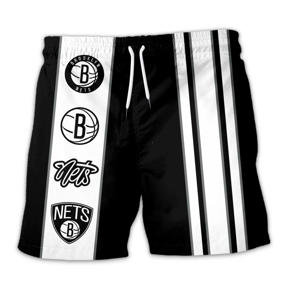 Brooklyn Nets Hawaiian Shorts Classic Color Contrast - Image 3