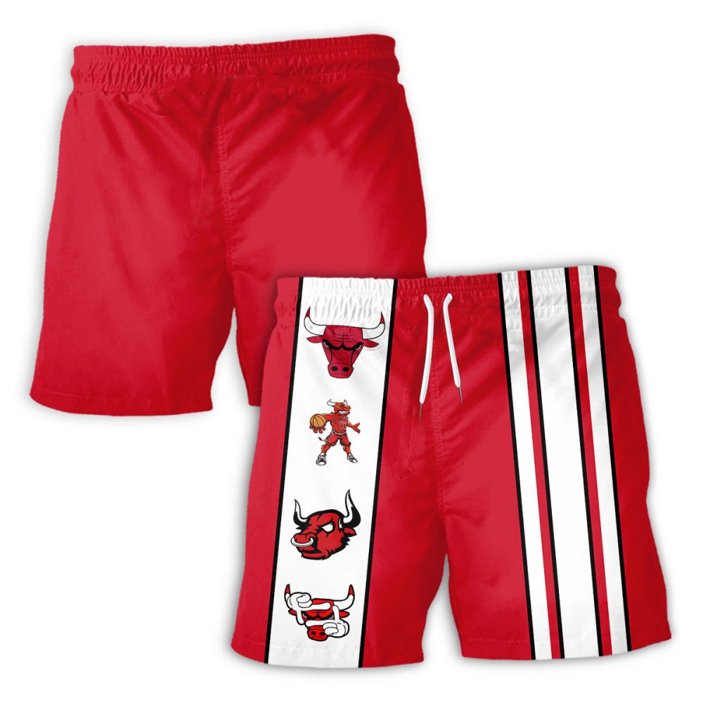 Chicago Bulls Hawaiian Shorts Classic Color Contrast - Image 2