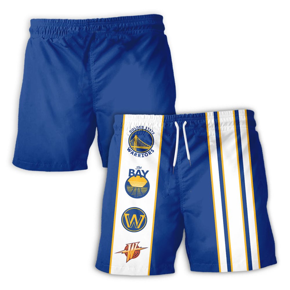 Golden State Warriors Hawaiian Shorts Classic Color Contrast - Image 2