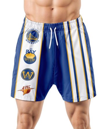 Golden State Warriors Hawaiian Shorts Classic Color Contrast