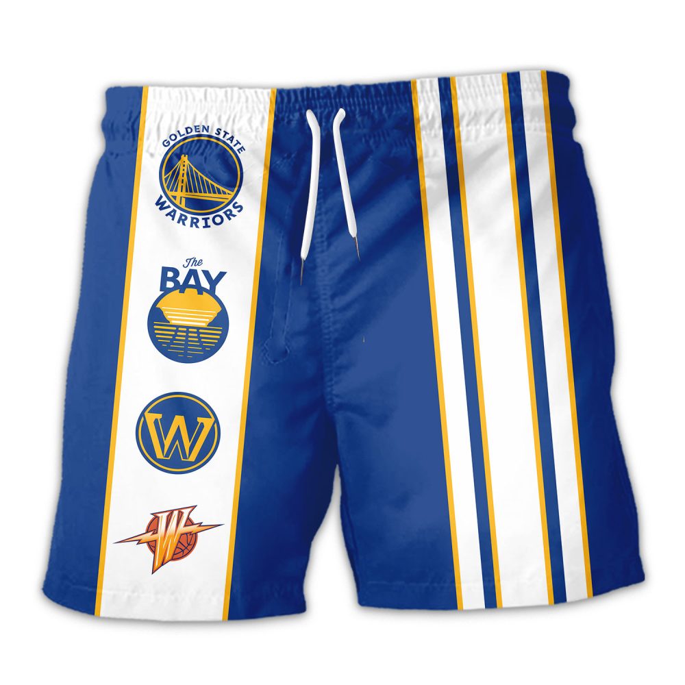 Golden State Warriors Hawaiian Shorts Classic Color Contrast - Image 3