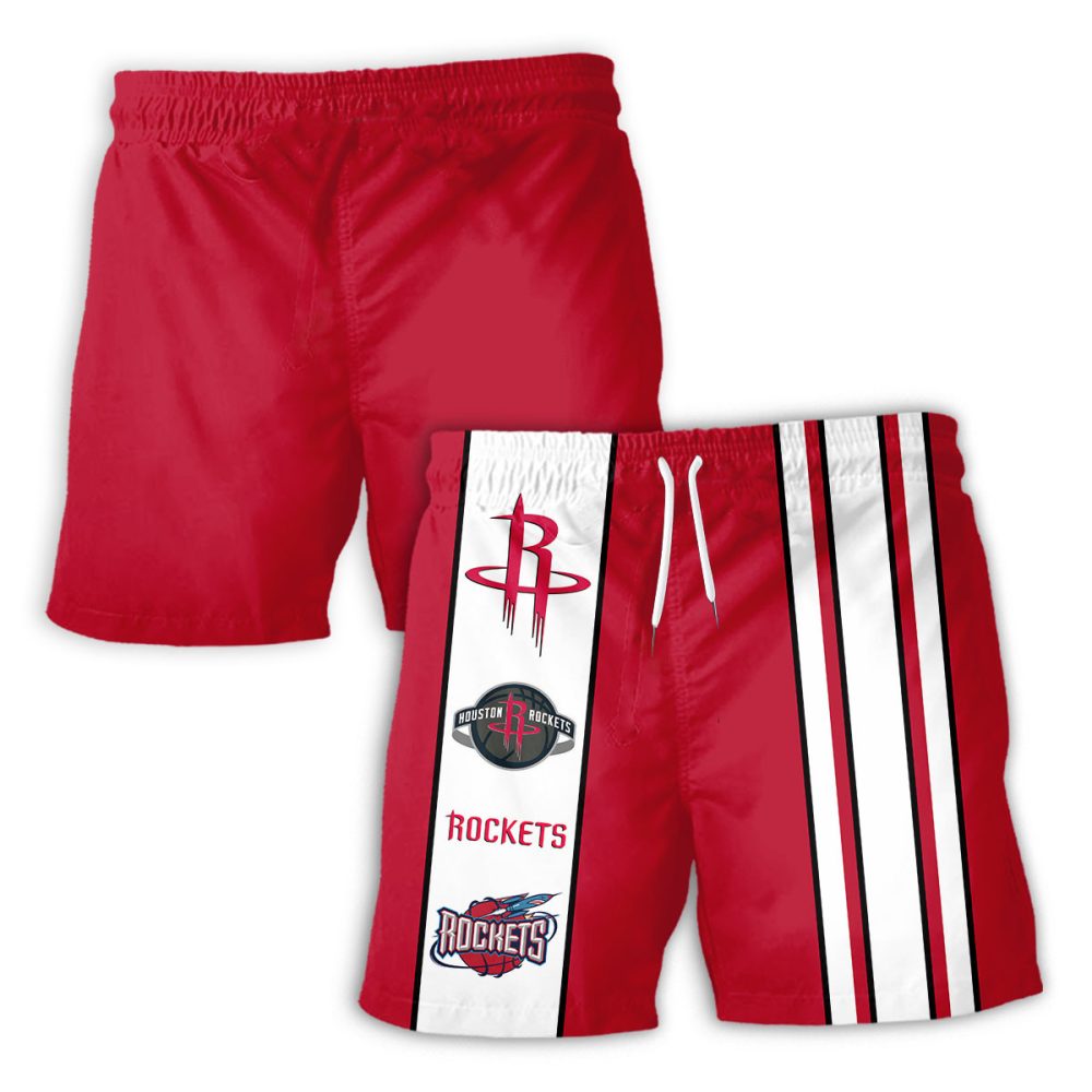 Houston Rockets Hawaiian Shorts Classic Color Contrast - Image 2