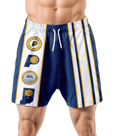 Indiana Pacers Hawaiian Shorts Classic Color Contrast