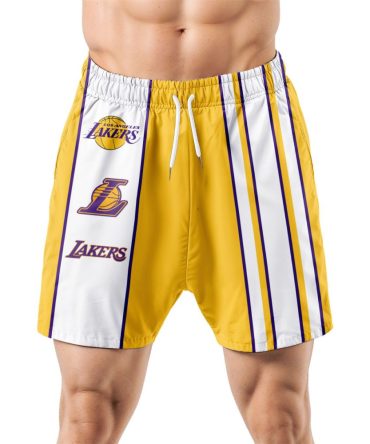 Los Angeles Lakers Hawaiian Shorts Classic Color Contrast