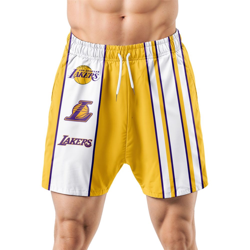 Los Angeles Lakers Hawaiian Shorts Classic Color Contrast