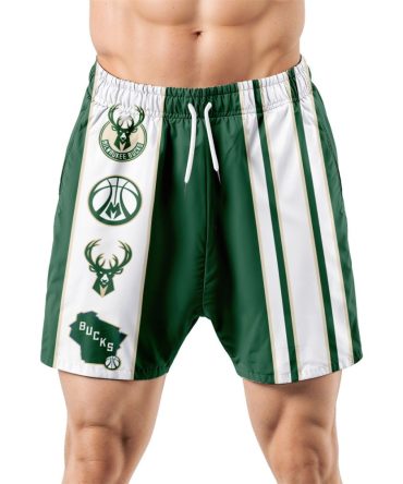 Milwaukee Bucks Hawaiian Shorts Classic Color Contrast