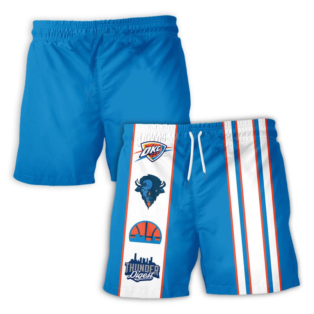 Oklahoma City Thunder Hawaiian Shorts Classic Color Contrast - Image 2