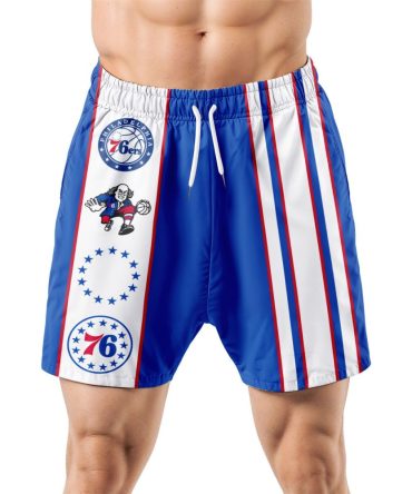 Philadelphia 76Ers Hawaiian Shorts Classic Color Contrast
