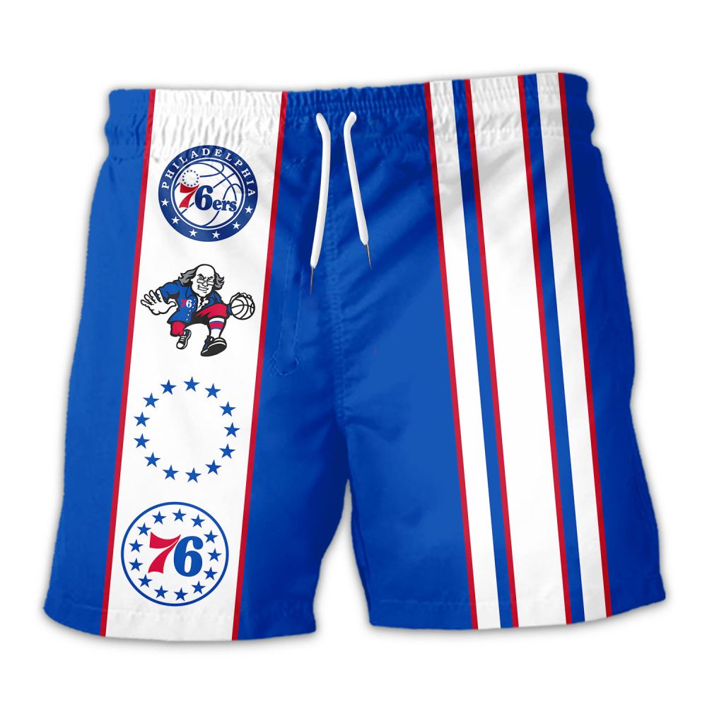 Philadelphia 76Ers Hawaiian Shorts Classic Color Contrast - Image 3