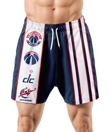 Washington Wizards Hawaiian Shorts Classic Color Contrast