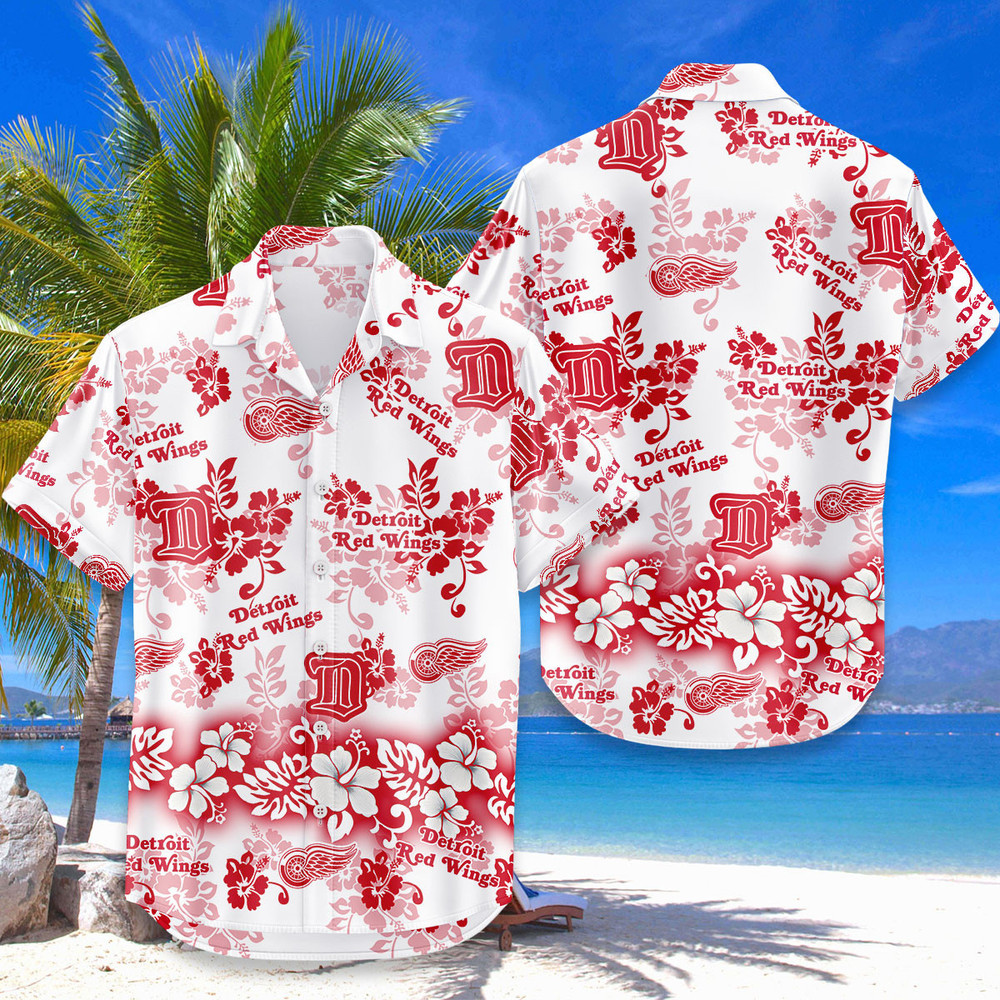 Detroit Red Wings Aloha Paradise Hawaiian Shirt