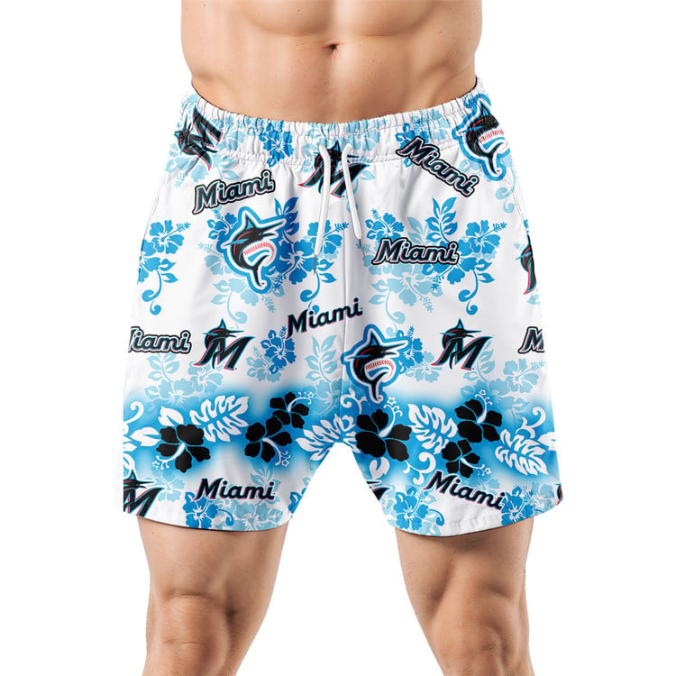Miami Marlins Aloha Paradise Hawaiian Shorts