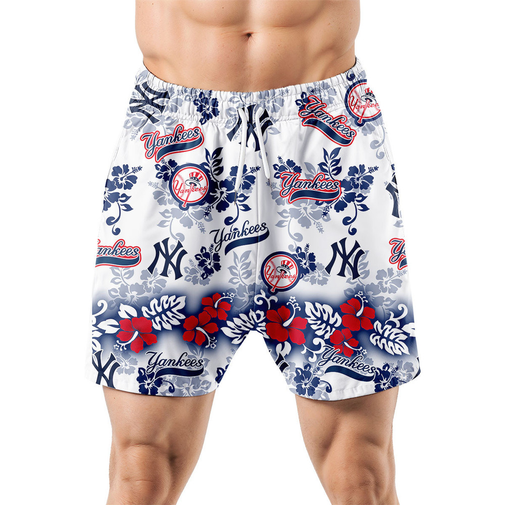 New York Yankees Aloha Paradise Hawaiian Shorts