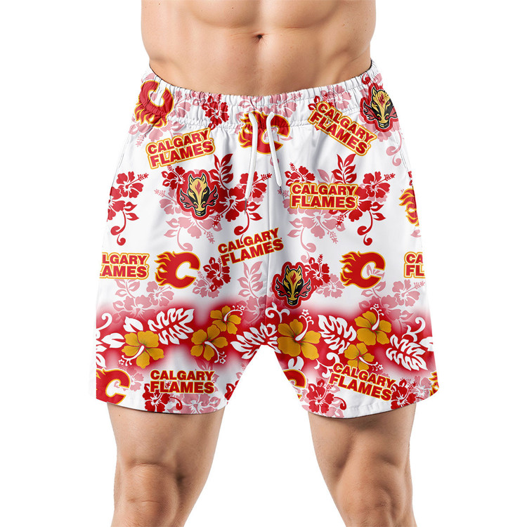 Calgary Flames Aloha Paradise Hawaiian Shorts