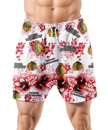 Chicago Blackhawks Aloha Paradise Hawaiian Shorts