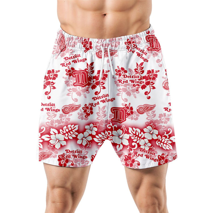 Detroit Red Wings Aloha Paradise Hawaiian Shorts