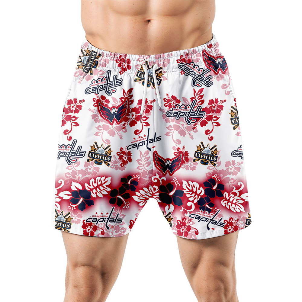 Washington Capitals Aloha Paradise Hawaiian Shorts