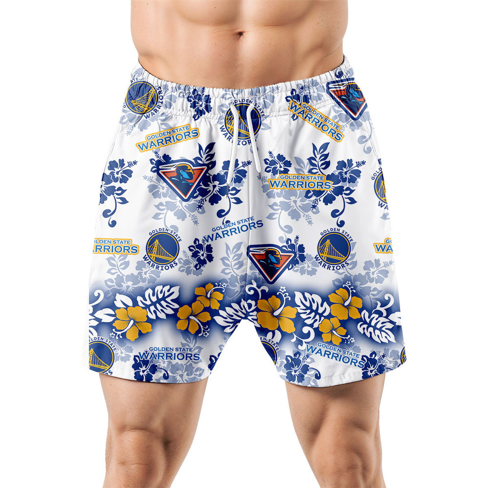 Golden State Warriors Aloha Paradise Hawaiian Shorts