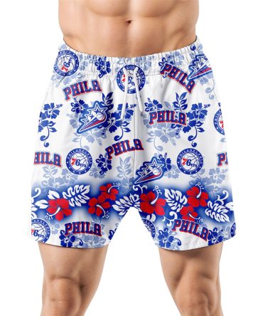 Philadelphia 76Ers Aloha Paradise Hawaiian Shorts