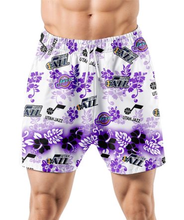 Utah Jazz Aloha Paradise Hawaiian Shorts