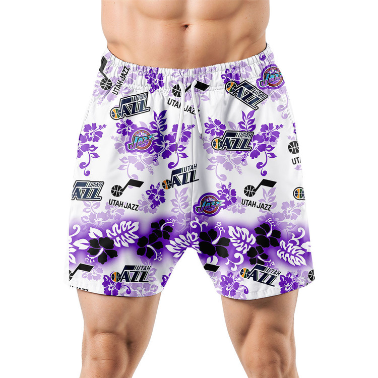 Utah Jazz Aloha Paradise Hawaiian Shorts