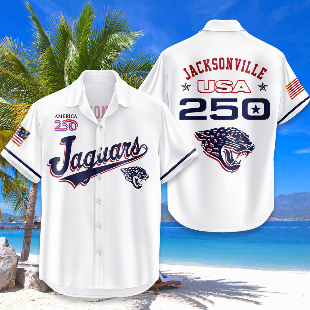 Jacksonville Jaguars Hawaiian Shirt Usa Flag 250 Years Of Freedom Anniversary 1776-2026