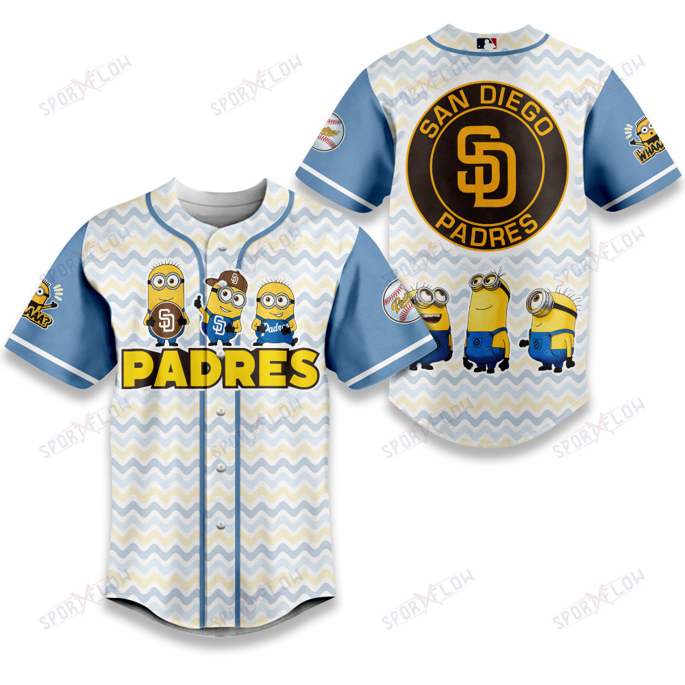 San Diego Padres Minions Zig-Zag Pattern Baseball Jersey
