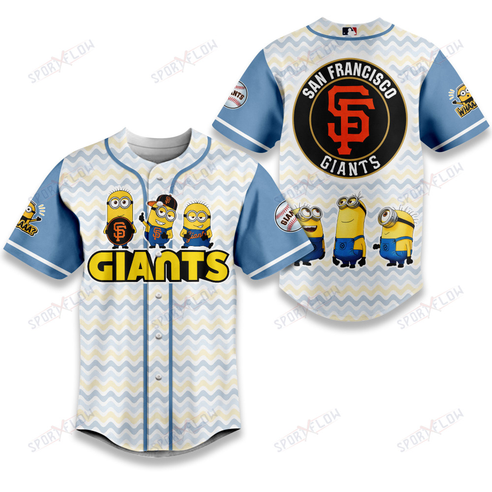 San Francisco Giants Minions Zig-Zag Pattern Baseball Jersey