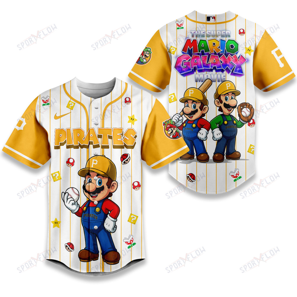 Pittsburgh Pirates X Super Mario Galaxy Movie Edition Baseball Jersey