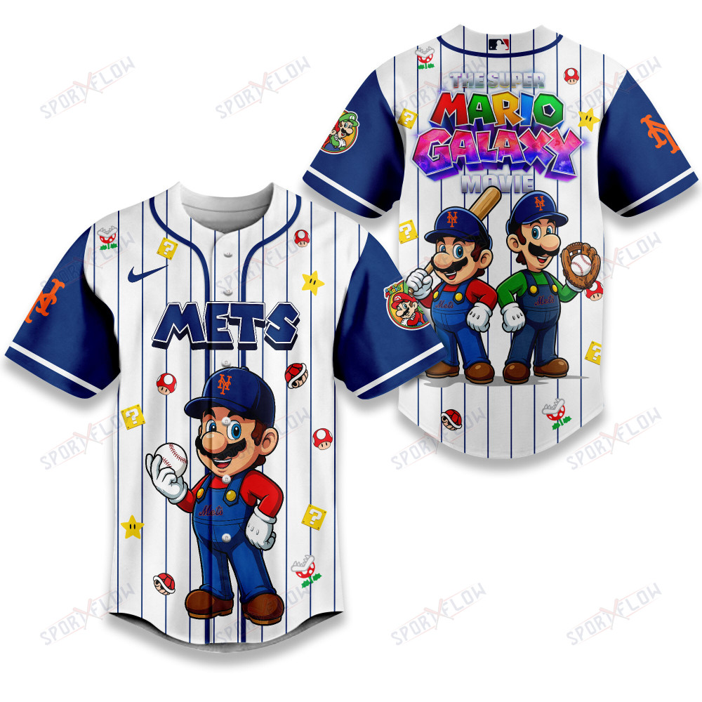 New York Mets X Super Mario Galaxy Movie Edition Baseball Jersey