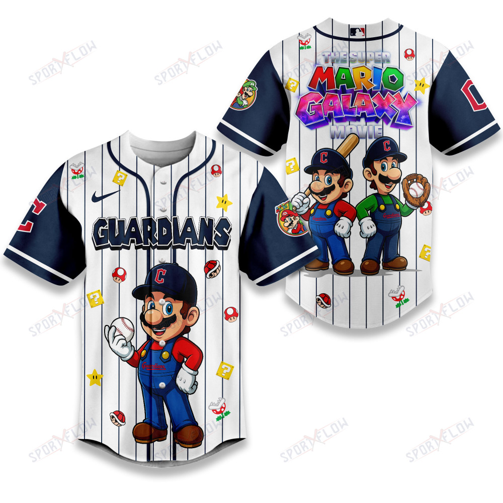 Cleveland Guardians X Super Mario Galaxy Movie Edition Baseball Jersey