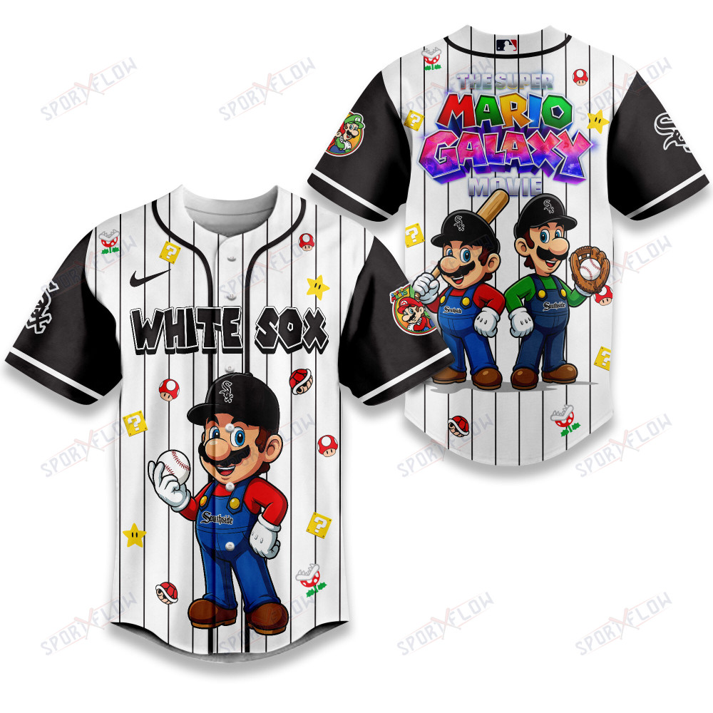 Chicago White Sox X Super Mario Galaxy Movie Edition Baseball Jersey