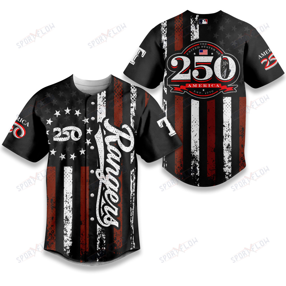 Texas Rangers X America’S 250 Years Of Glory Baseball Jersey