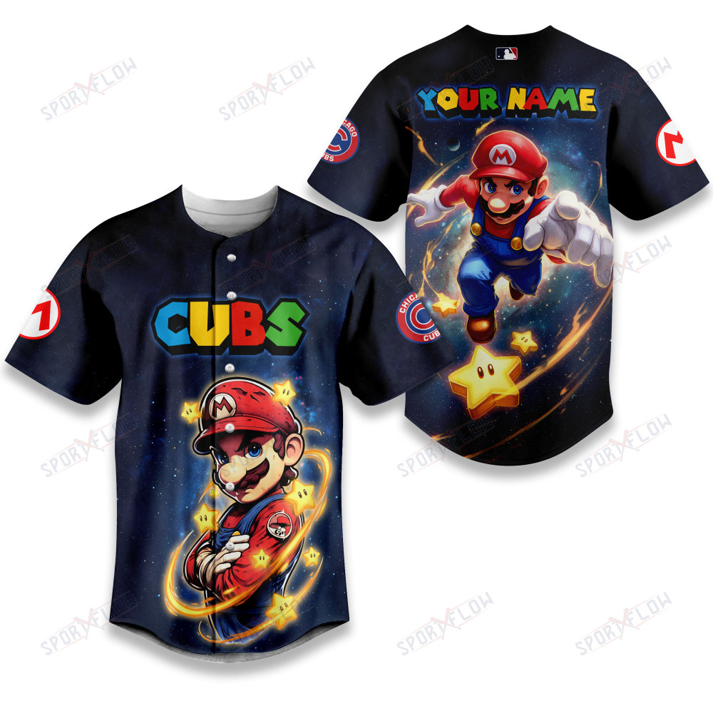Chicago Cubs X Super Mario Lost In The Galaxy Baseball Jersey