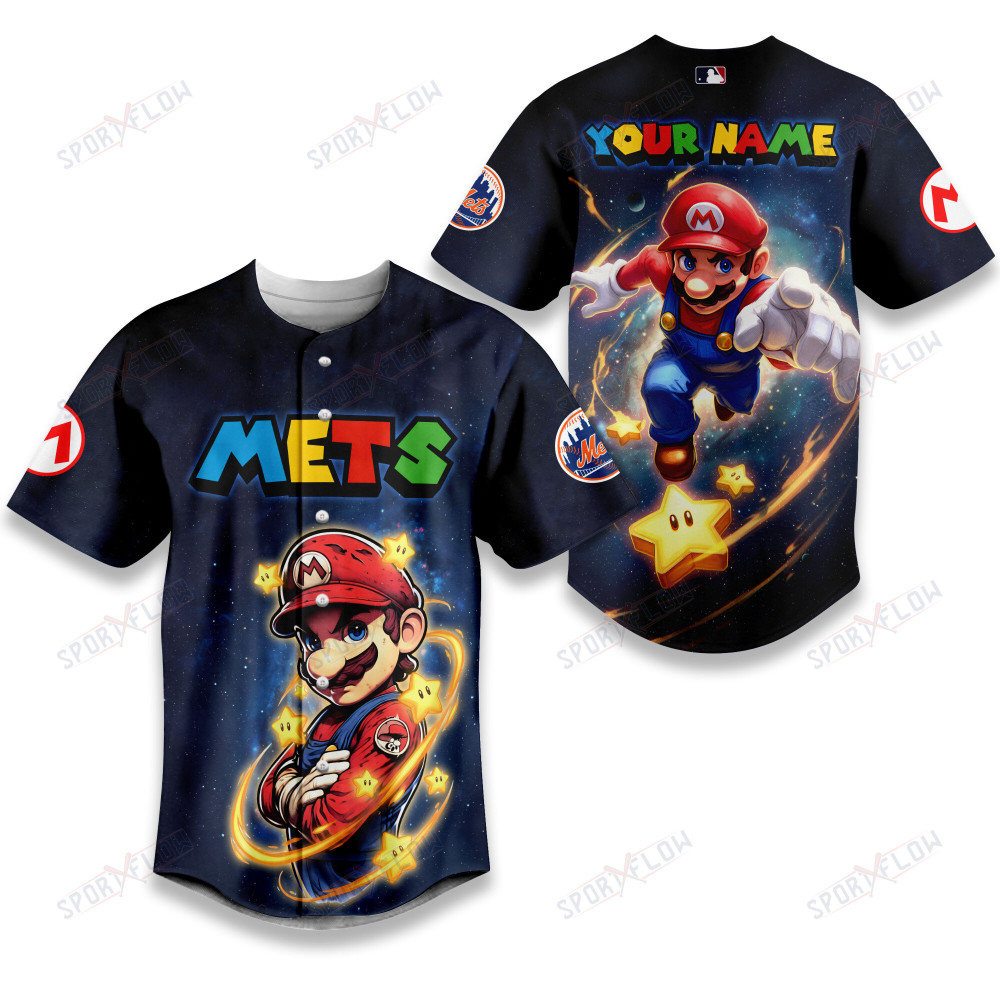 New York Mets X Super Mario Lost In The Galaxy Baseball Jersey