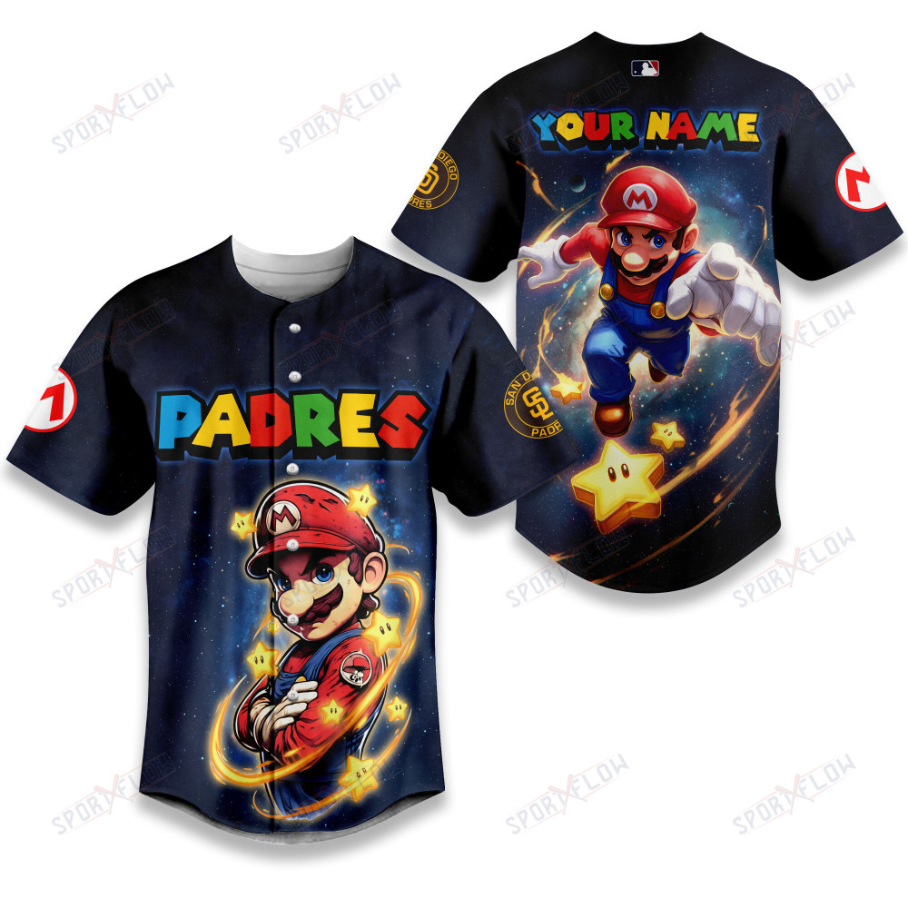 San Diego Padres X Super Mario Lost In The Galaxy Baseball Jersey