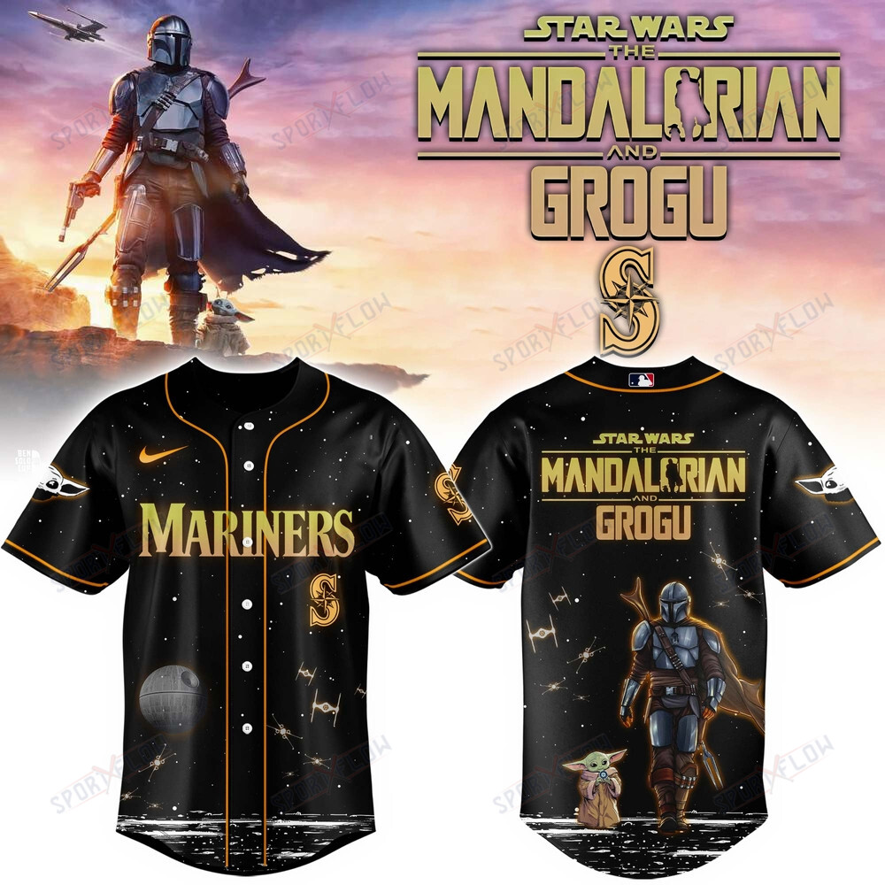 Seattle Mariners X Star Wars Mandalorian & Grogu Special Baseball Jersey
