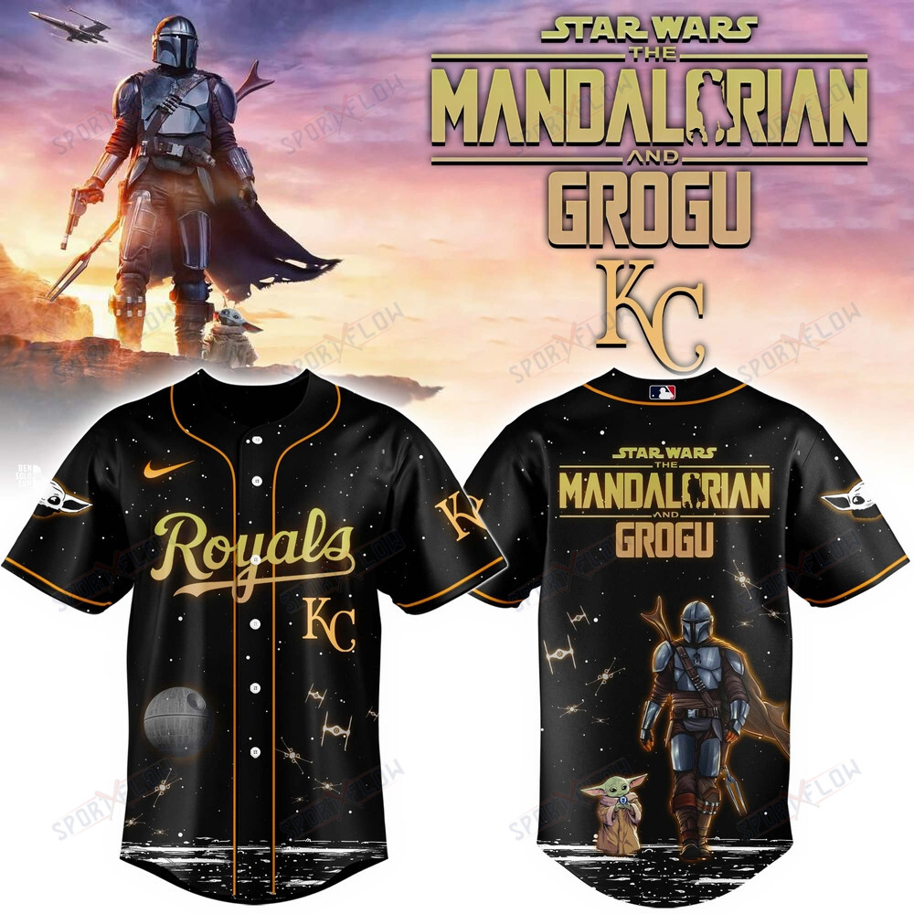 Kansas City Royals X Star Wars Mandalorian & Grogu Special Baseball Jersey
