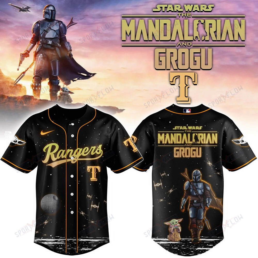 Texas Rangers X Star Wars Mandalorian & Grogu Special Baseball Jersey