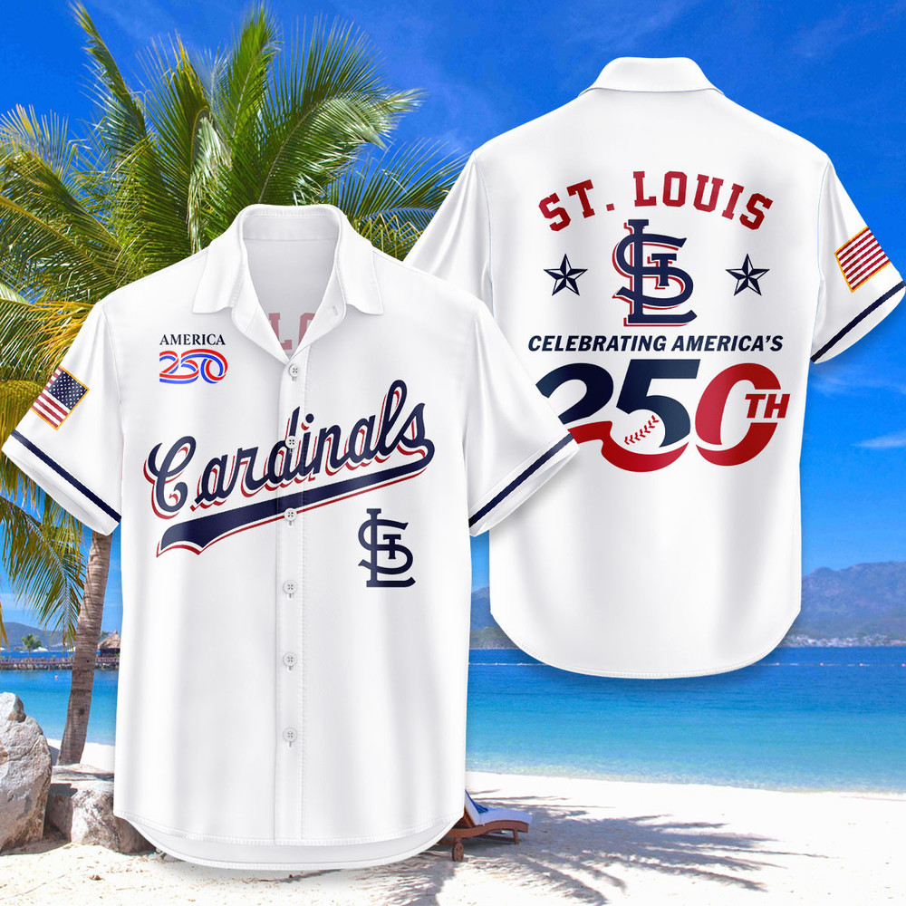 St. Louis Cardinals Hawaiian Shirt Usa Flag 250 Years Of Freedom Anniversary 1776-2026