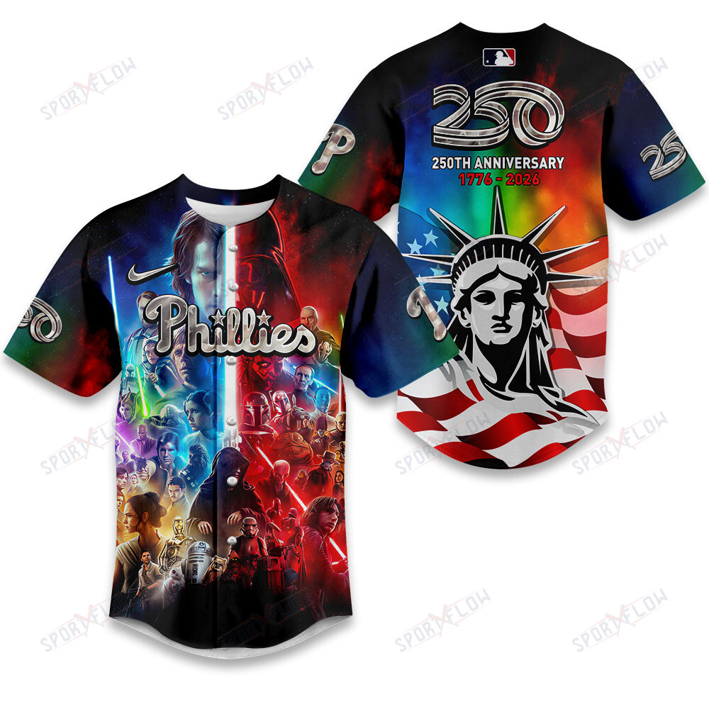 Philadelphia Phillies X Star Wars America'S 250Th Anniversary Baseball Jersey
