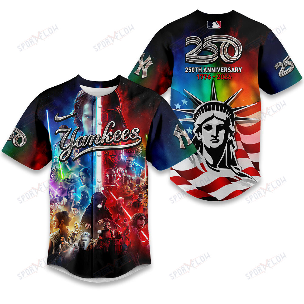 New York Yankees X Star Wars America'S 250Th Anniversary Baseball Jersey