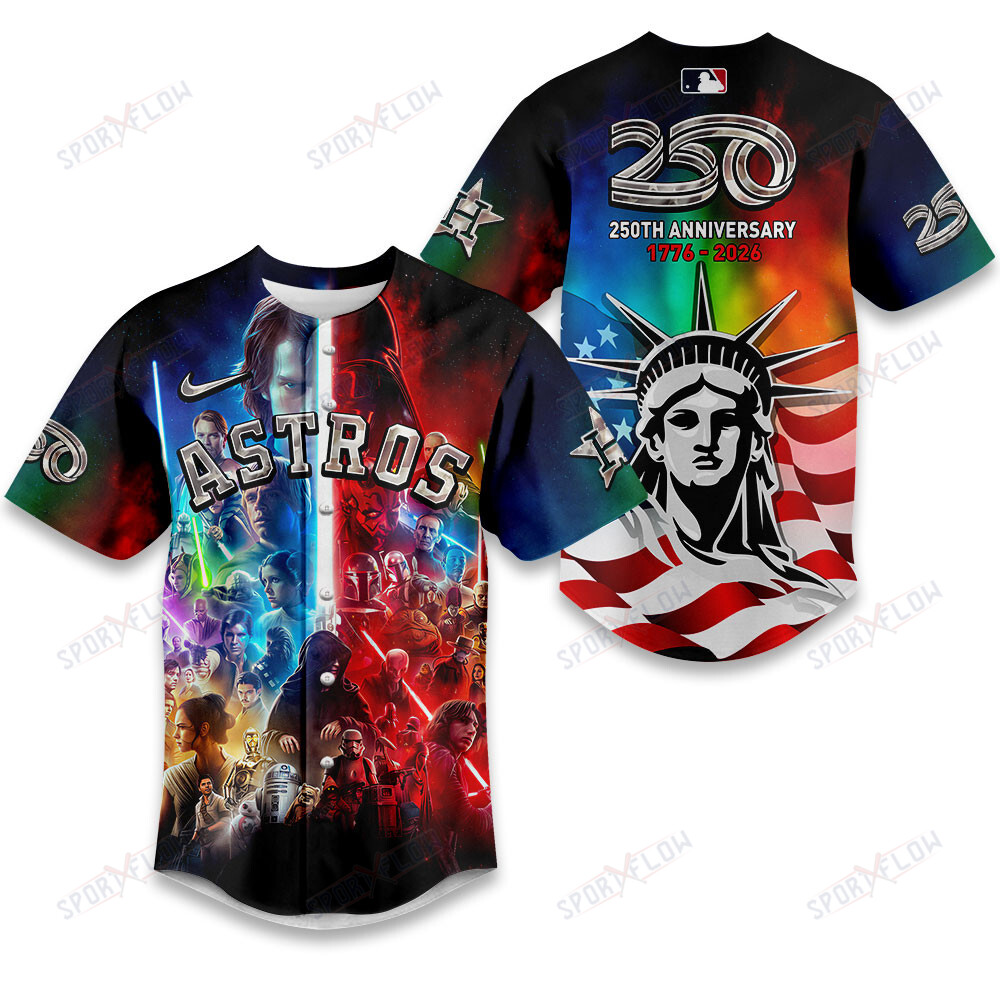 Houston Astros X Star Wars America'S 250Th Anniversary Baseball Jersey