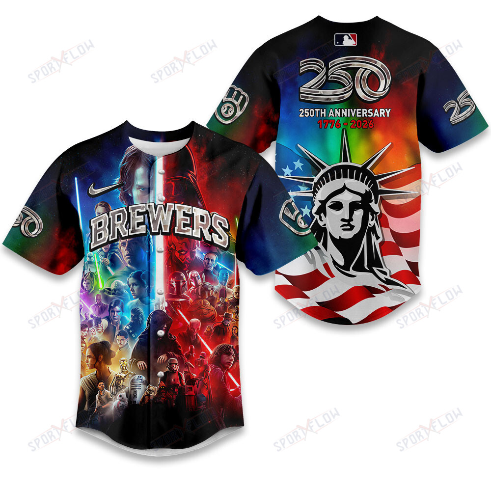 Milwaukee Brewers X Star Wars America'S 250Th Anniversary Baseball Jersey