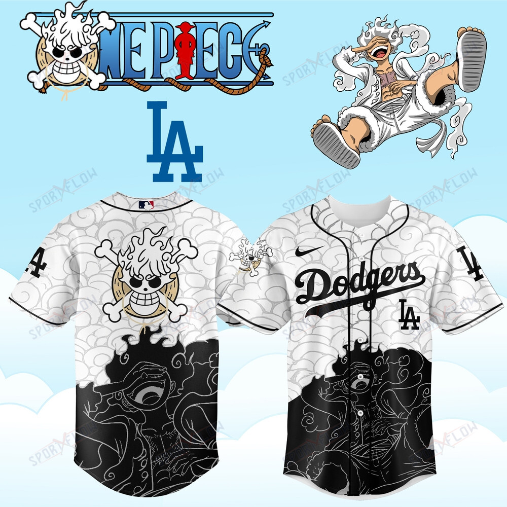 Los Angeles Dodgers X One Piece Luffy Gear 5 Edition Anime Baseball Jersey