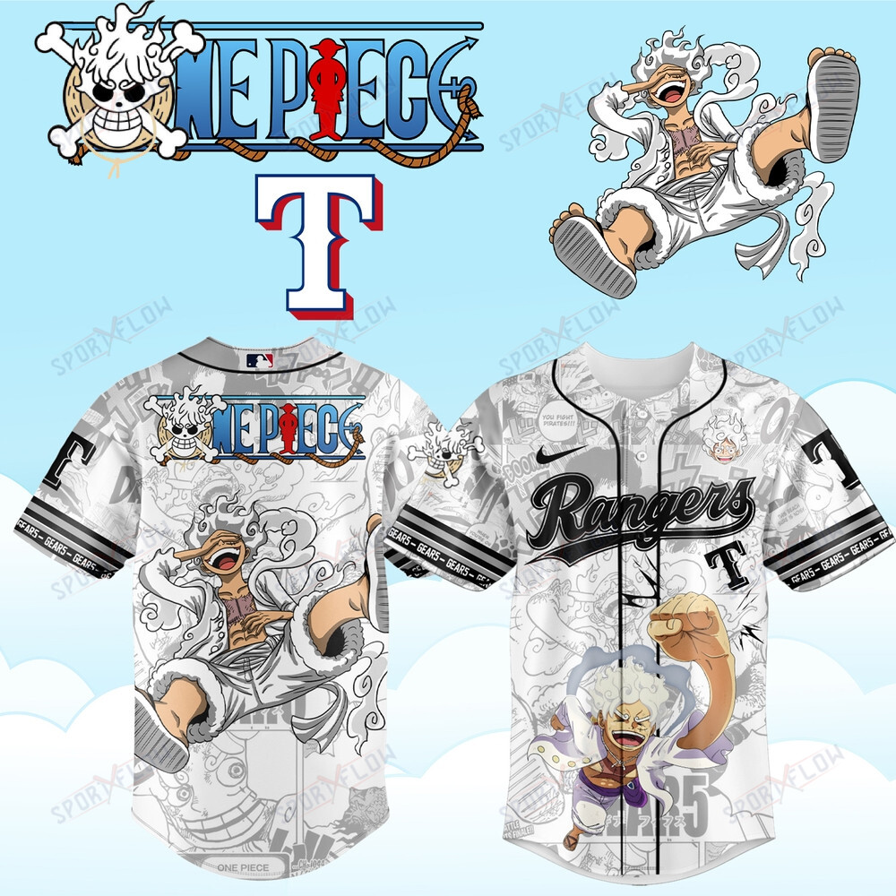 Texas Rangers X One Piece Luffy The Ultimate Joy Boy Baseball Jersey