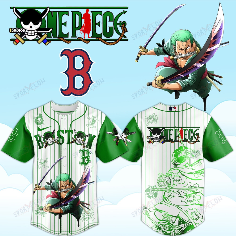 Boston Red Sox X One Piece Zoro Enma Unleashed Edition Baseball Jersey